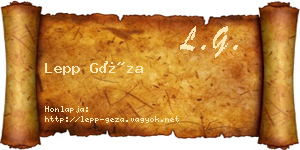 Lepp Géza névjegykártya