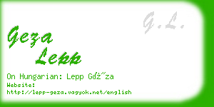 geza lepp business card